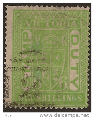 VICTORIA 1884 6/- Stamp Duty SG 271a U UI244 - Gebruikt