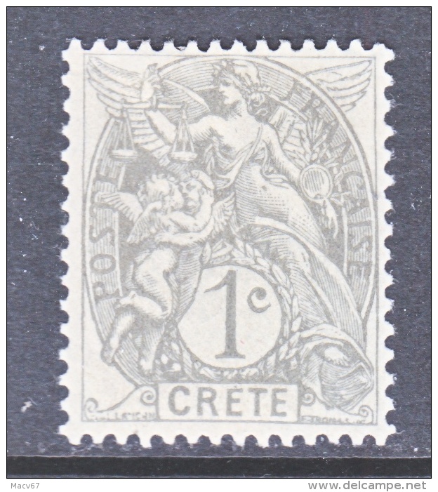 French  Office  In CRETE  1a   * - Unused Stamps