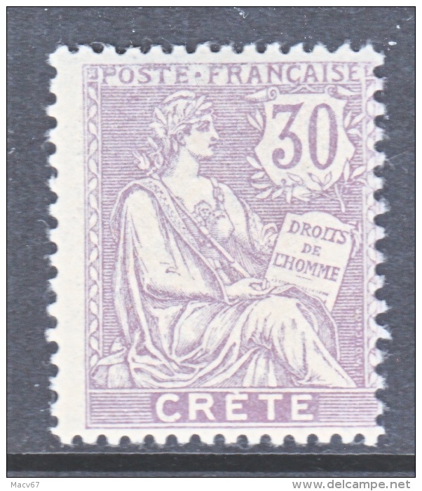 French  Office  In CRETE  10   * - Unused Stamps