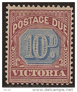 VICTORIA 1890 10d Postage Due SG D7 HM TX21 - Ongebruikt