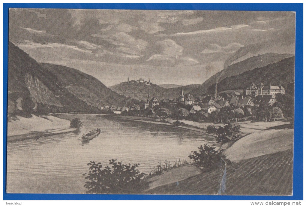 Deutschland; Neckargemünd; Blick Auf Den Dilsberg; Menzers Grichische Weinstube; 1927 - Neckargemuend