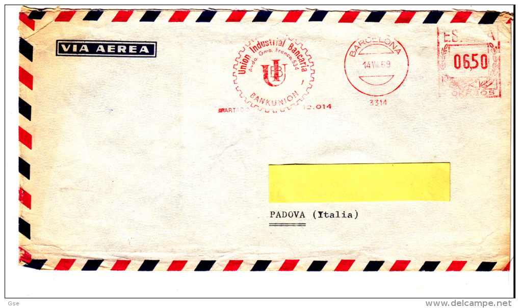 SPAGNA  1969 - Affrancatura Meccanica - Union Industrial Bancaria - Storia Postale