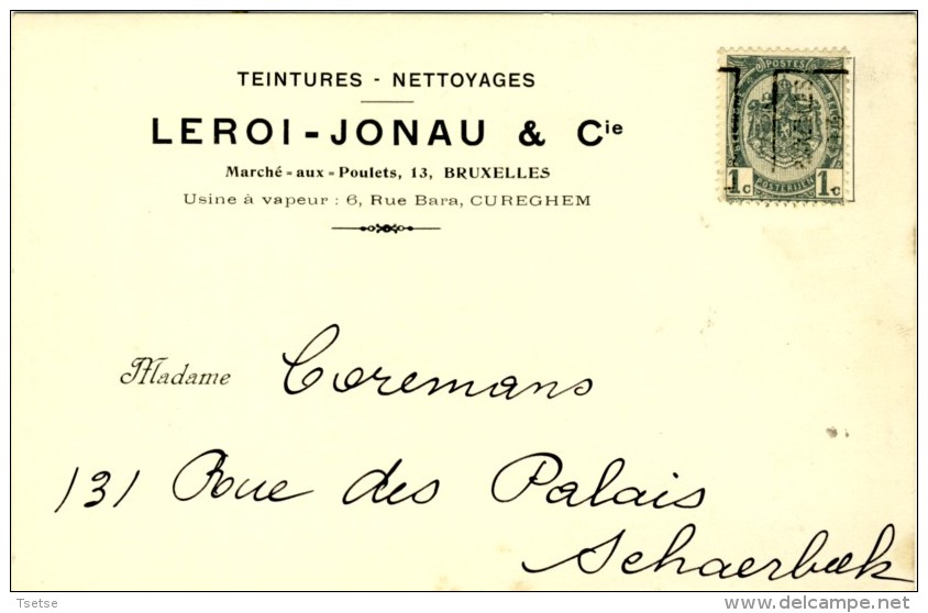 Bruxelles- Blanchisserie Leroi-Jonau & Cie, Marché-aux-Poulets - Personnel( Voir Verso ) - Ambachten