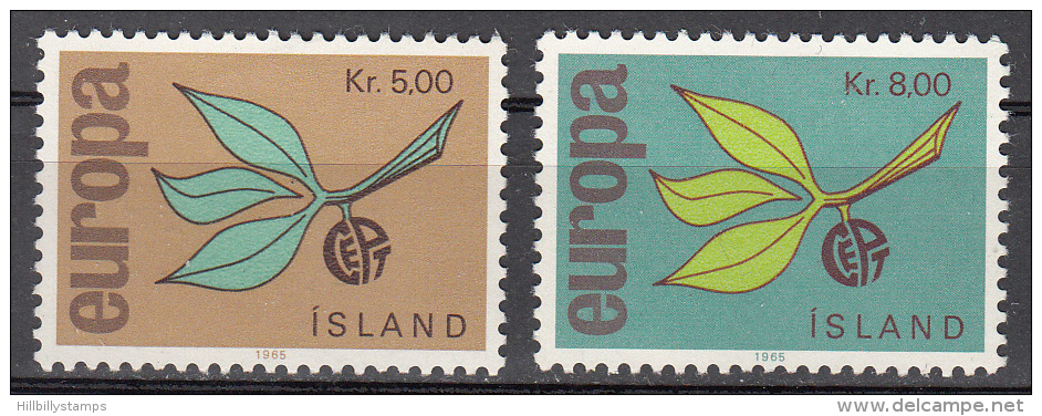 Iceland   Scott No.  375-76  Unused Hinged    Year  1965 - Unused Stamps