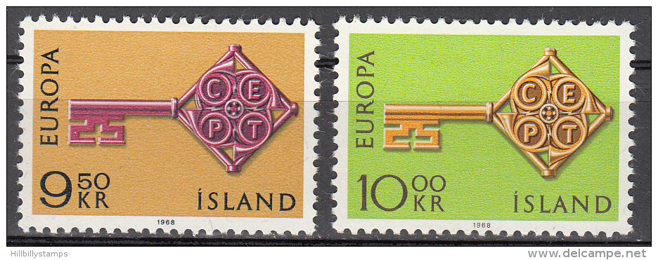 Iceland   Scott No.  395-96    Mnh    Year  1968 - Nuovi