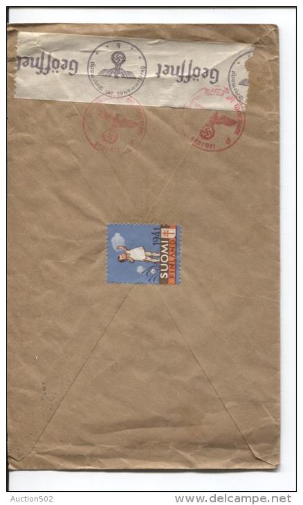 Finland Helsinki 1941 German Censor (b) Berlin + Cinderella Tp Brussels Belgium PR356 - Lettres & Documents