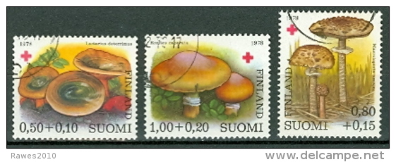 Finnland 1978 Mi. 830 - 832 Gest. Pilze Rotes Kreuz - Gebraucht