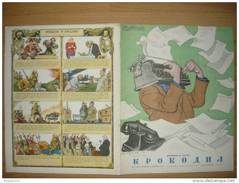 RUSSLAND 30.01.1954 - KROKODIL NR.III, 16 Seite,3scans,Super Zustand +PayPal - Slawische Sprachen