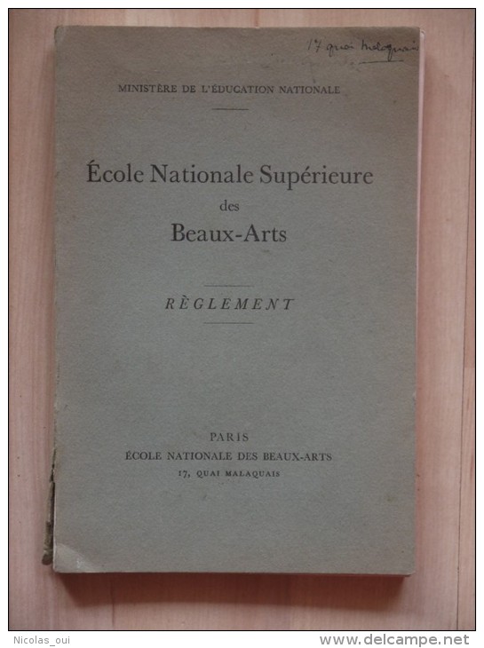 ECOLE NATIONALE SUPERIEURE DES BEAUX ARTS   REGLEMENT IMPRIMERIE COULOUMA  ARGENTEUIL - Art