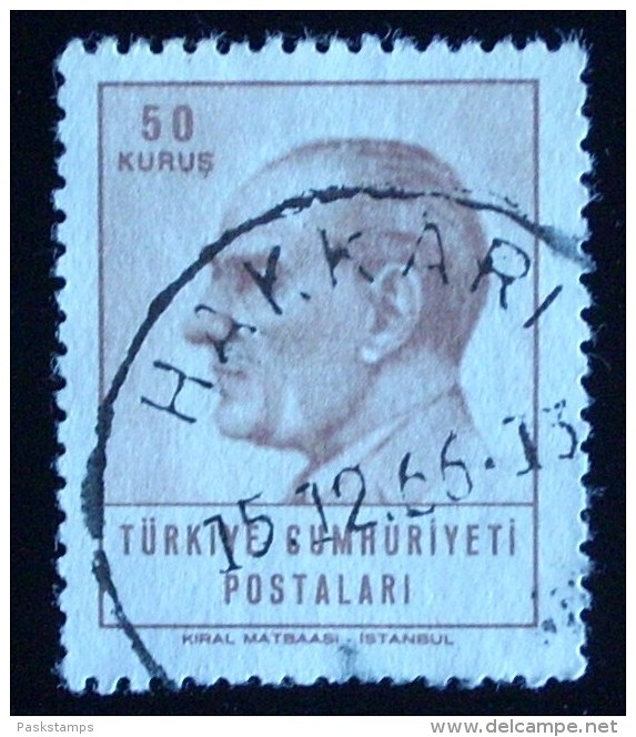 Turkey 1966 Kemal Ataturk 50k - Used - Oblitérés