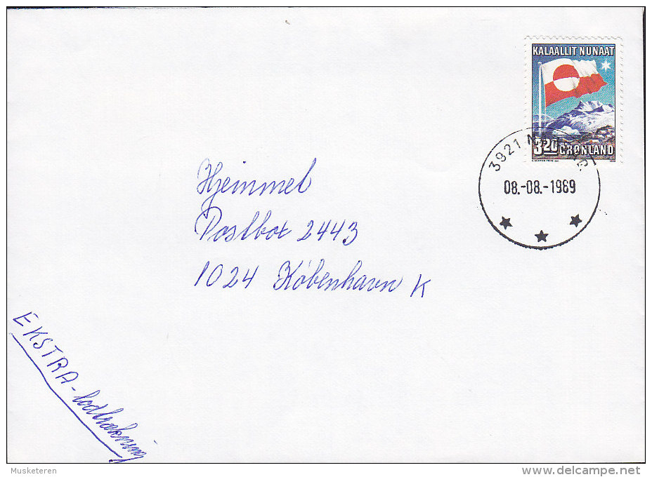 Greenland Deluxe NUUK (Godthåb) 1989 Cover Brief To KØBENHAVN K. Denmark Flag Flagge - Lettres & Documents