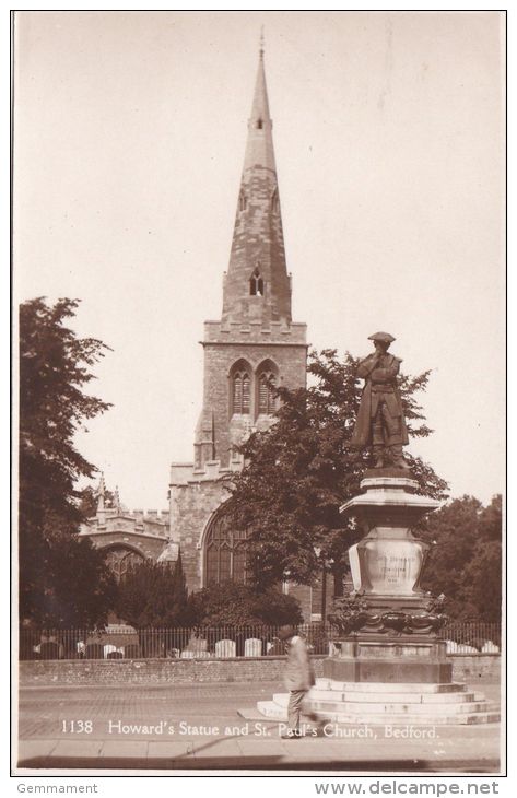 BEDFORD - HOWARDS STATUE AND  ST PAULS CHURCH - Bedford