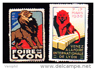 2 VIGNETTES NSG  FOIRE DE LYON 1935 - Tourism (Labels)