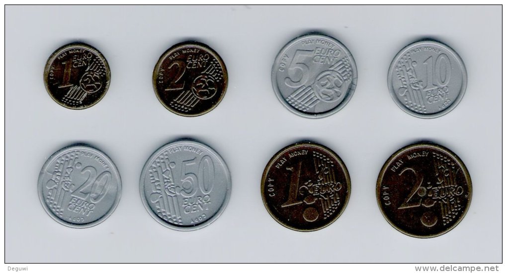 8 PIECES = 1 Set EURO Coins, Scolaire, Spielgeld, Educativgeld, Play Money, Plastic, UNC - Autres & Non Classés