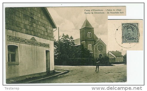 Camp D´Elsenborn  L´Eglise Du Village  1922 Naar Harelbeke - Elsenborn (camp)