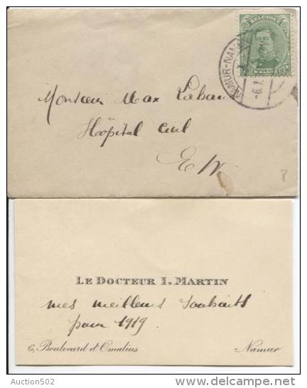 TP 137 S/CV  CAP Namur-Namen 6/1/1919 + Souhaits V.E/V PR385 - Cartas & Documentos