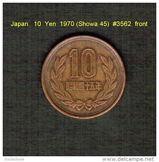 JAPAN    10  YEN  1970 (HIROHITO 45---SHOWA PERIOD)  (Y # 73a) - Japan