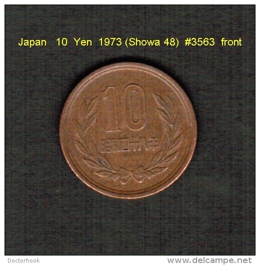 JAPAN    10  YEN  1973 (HIROHITO 48---SHOWA PERIOD)  (Y # 73a) - Japan