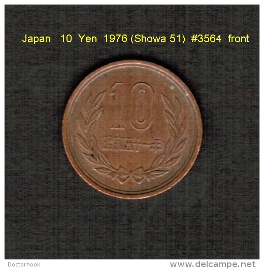 JAPAN    10  YEN  1976 (HIROHITO 51---SHOWA PERIOD)  (Y # 73a) - Japan