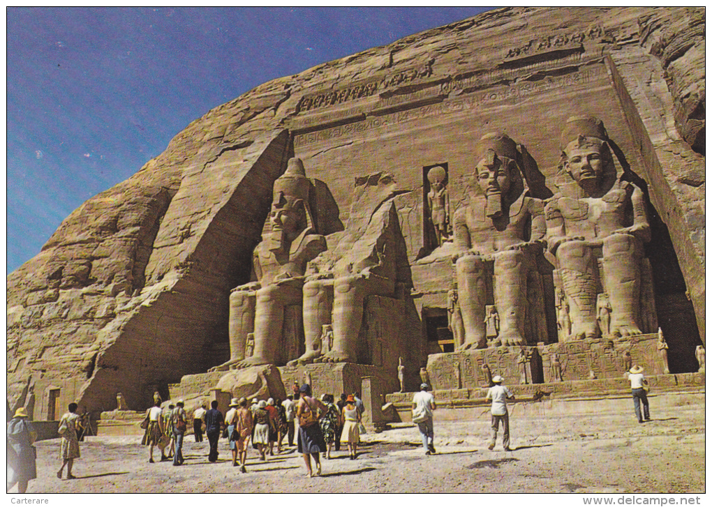 EGYPTE,EGYPT,AFRIQUE,AFRICA,prés  LIBYE,TEMPLE ANTIQUE,ABU SEMBEL,ABU SIMBEL Construit Par RAMSES 2 - Other & Unclassified