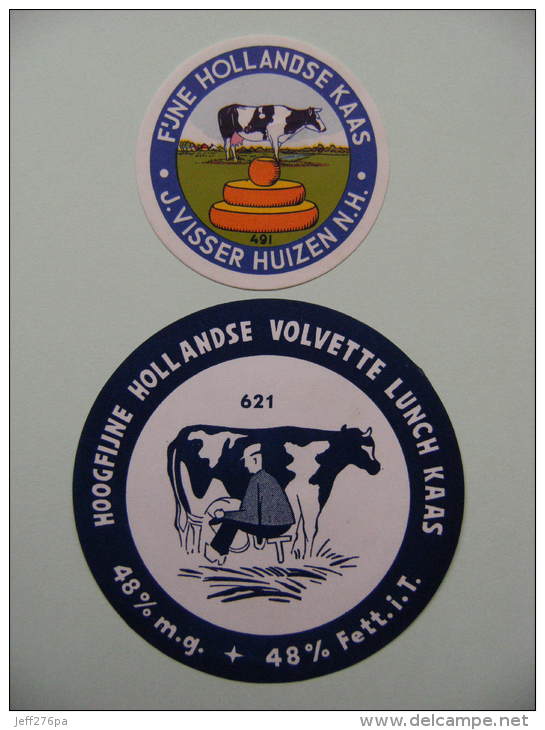 2 Etiquettes Fromage - J.Visser Huizen  - Hollande Export  A Voir ! - Cheese