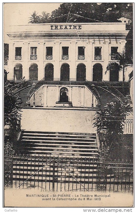 CPA RARE MARTINIQUE ST PIERRE LE THEATRE MUNICIPAL AVANT LA CATASTROPHE DU 8 MAI 1902 - Autres & Non Classés