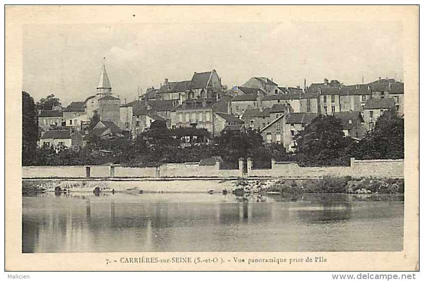 Depts Div- Yvelines - Ref K262- Carrieres Sur Seine - Vue Panoramique Prise De L Ile - Carte Bon Etat - - Carrières-sur-Seine