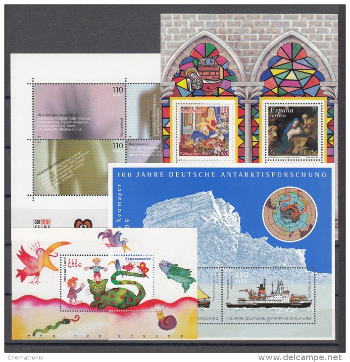 Alemania / Germany - Lot Of 4 Souvenir Sheets - ** MNH - Year 2001 - 2001-2010
