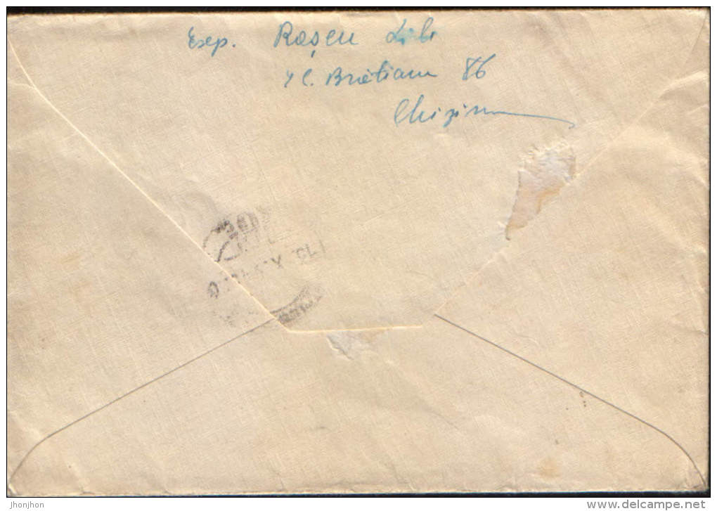 Romania-Letter Censored Circulated In 1943 From Chisinau To Bucharest  - 2/scans - Lettres 2ème Guerre Mondiale
