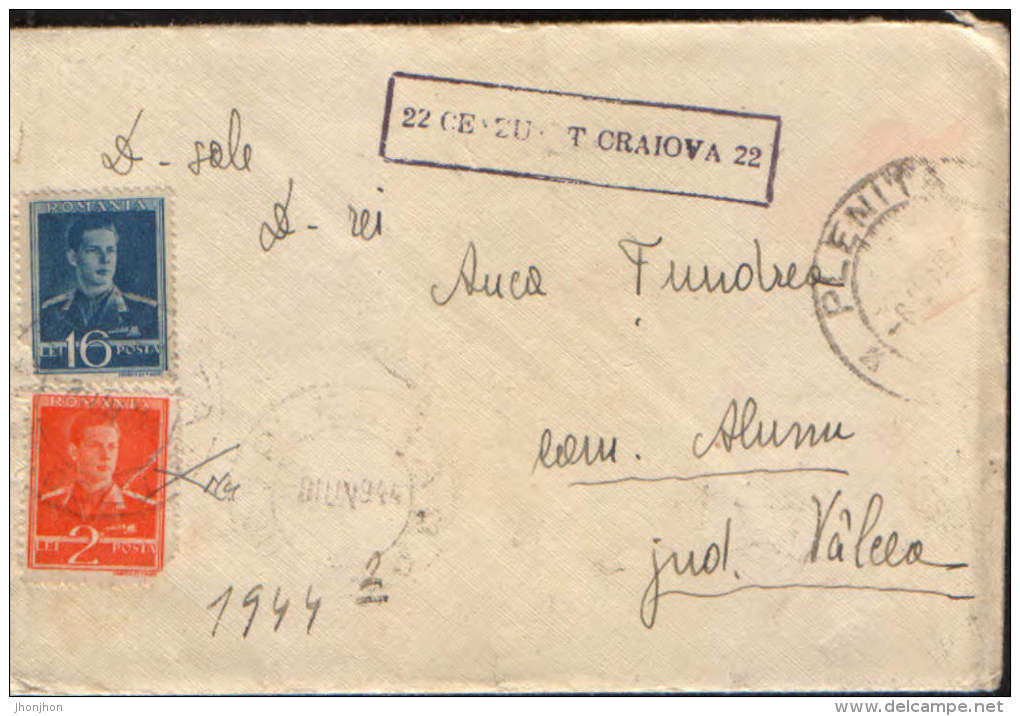 Romania-Letter Censored In Craiova Circulated In 1944 - 2de Wereldoorlog (Brieven)