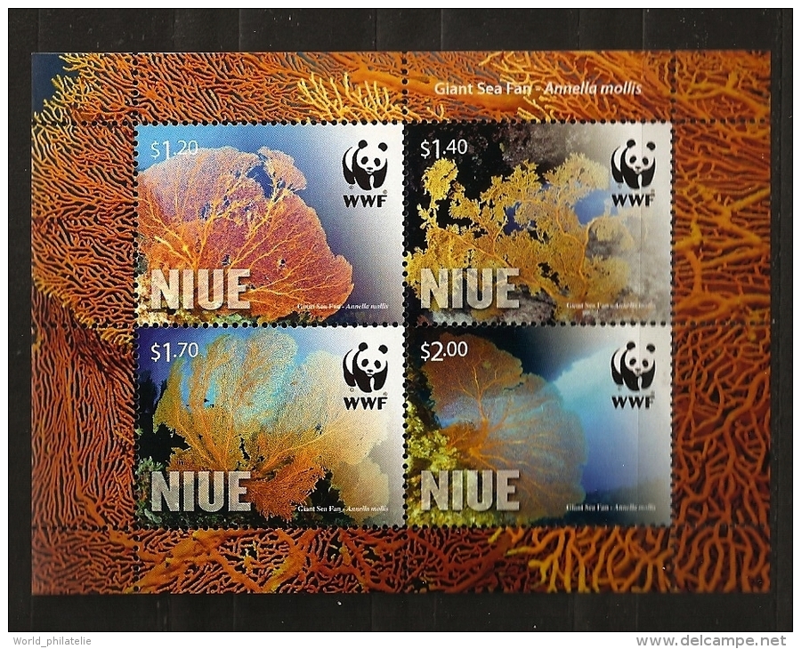 Niue 2012 N° 946 / 9 ** Animaux, WWF, Protection De La Nature, Corail, Gorgone Géante, Faune Aquatique, Annella Mollis - Niue