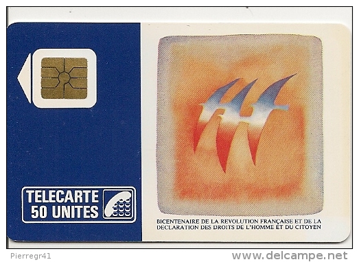 CARTE-PUBLIC-01/89-SO2-50U-FOLON-OISEAUX Du BICENTENAIRE-V° 4 Pe 2022-UTILISEE-TB E- - 1989