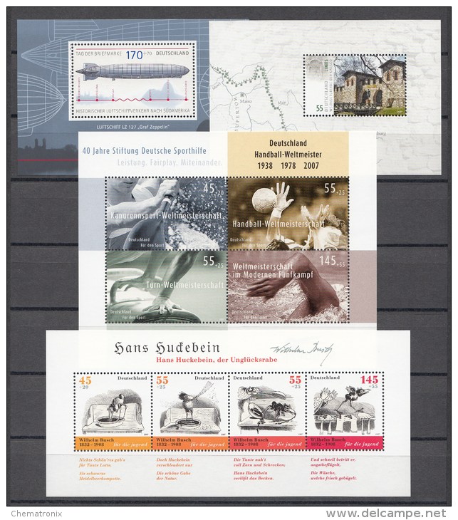 Alemania / Germany - Lot Of 4 Souvenir Sheets - ** MNH - Year 2007 - 2001-2010