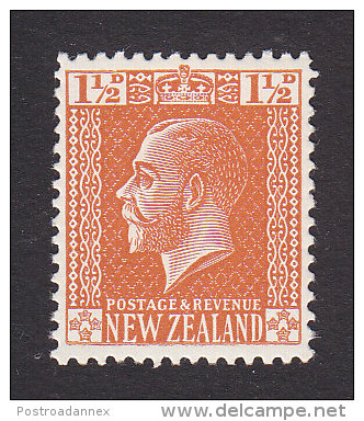 New Zealand, Scott #162, Mint Hinged, King George V, Issued 1918 - Nuevos