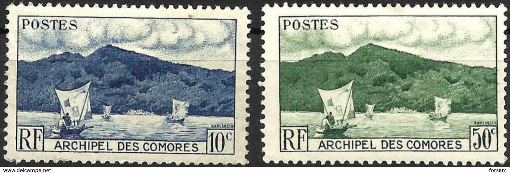 COMORO ISLANDS..1950.. Michel # 20-21..MLH. - Unused Stamps