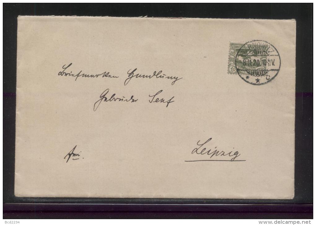 POLAND HAUTE SILESIE PLEBISCITE UPPER SILESIA 1920 LETTER TARNOWITZ (TARNOW) SINGLE FRANKING 40PF GREEN - Lettres & Documents