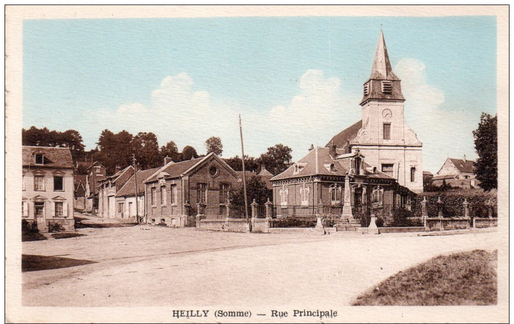 Cpa  80  Heilly , La Rue Principale - Autres & Non Classés