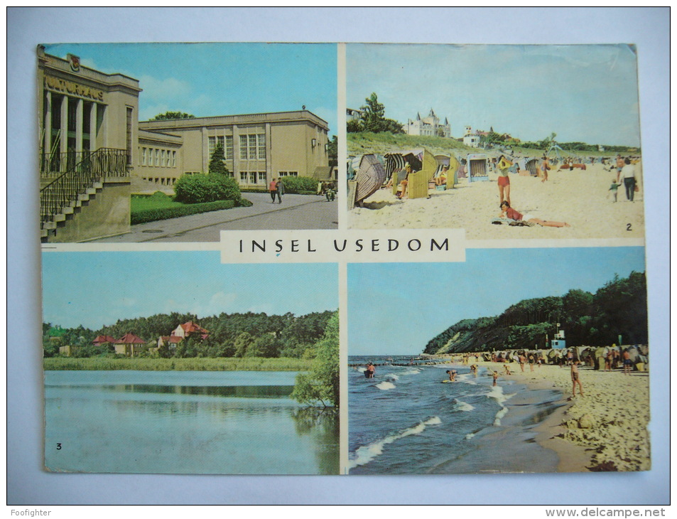 Germany: Insel Usedom - Zinnowitz Kulturhaus Strand, Kölpinsee, Koserow Strand - 1971 Used - Zinnowitz