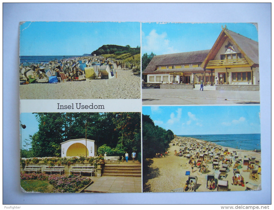 Germany: Insel Usedom - Kölpinsee Strand Konzertplatz, Damerow Forstferienheim, Koserow Strand - 1970s Used - Zinnowitz