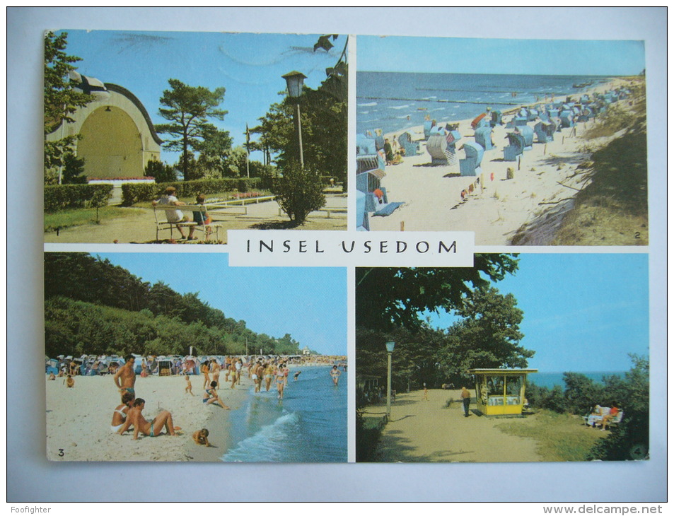 Germany: Insel Usedom - Zempin Musikpavillon Strand, Koserow Strand Vorplatz Zum Strand - 1974 Used - Zinnowitz