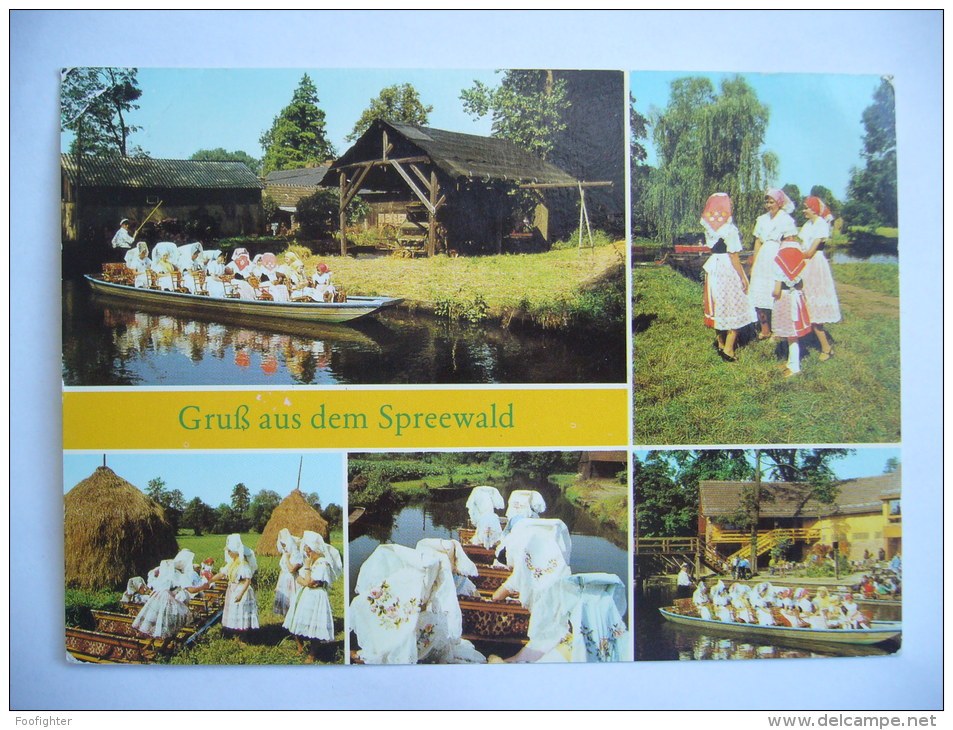 Germany: Spreewald - Postrow Z Blot - Mehrbildkarte Mit Trachten - 1988 Used - Luebben (Spreewald)