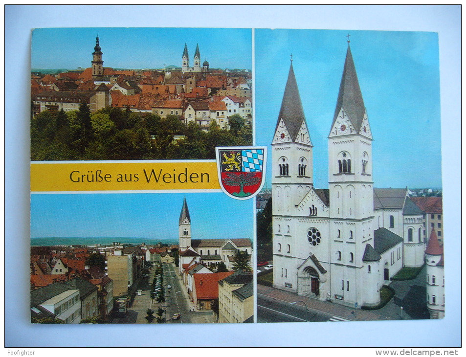 Germany: WEIDEN / Opf. - Panorama, Straße, Kirche - Unused - Weiden I. D. Oberpfalz