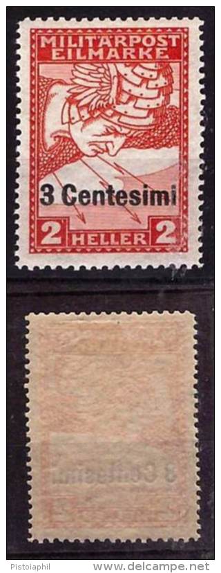 ESPRESSO Per Giornali Sovrastampato, 3 Cent. Su 2 H. ; Rosso LINGUELLATO - Austrian Occupation