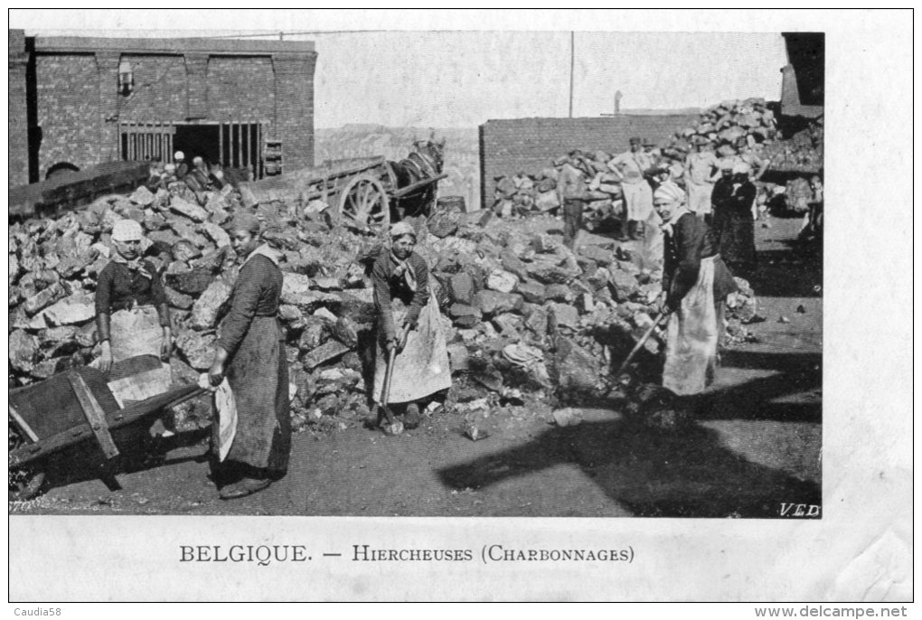 Hiercheuses. Mines (Charbonnages). Belgique - Mines