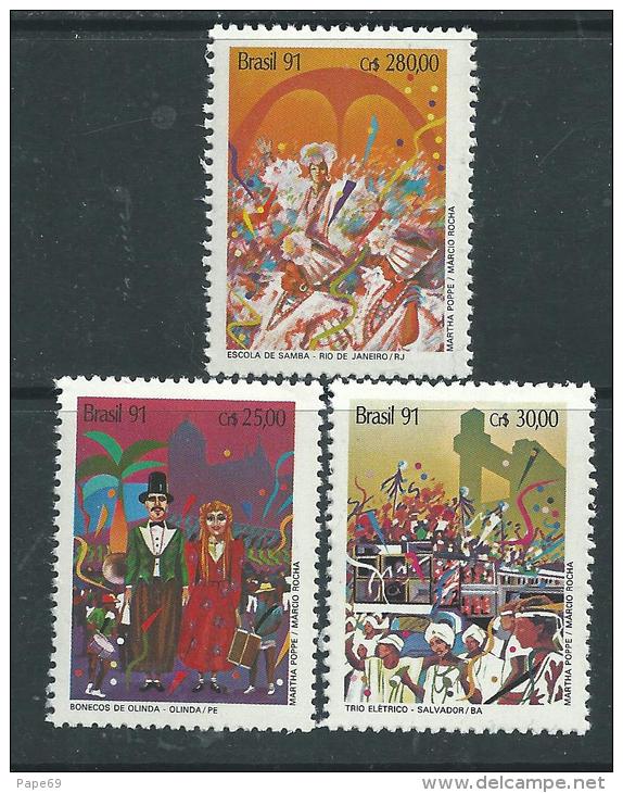 Brésil  N° 2004 / 06   XX  Carnaval,   Les 3 Valeurs Sans Charnière, TB - Unused Stamps