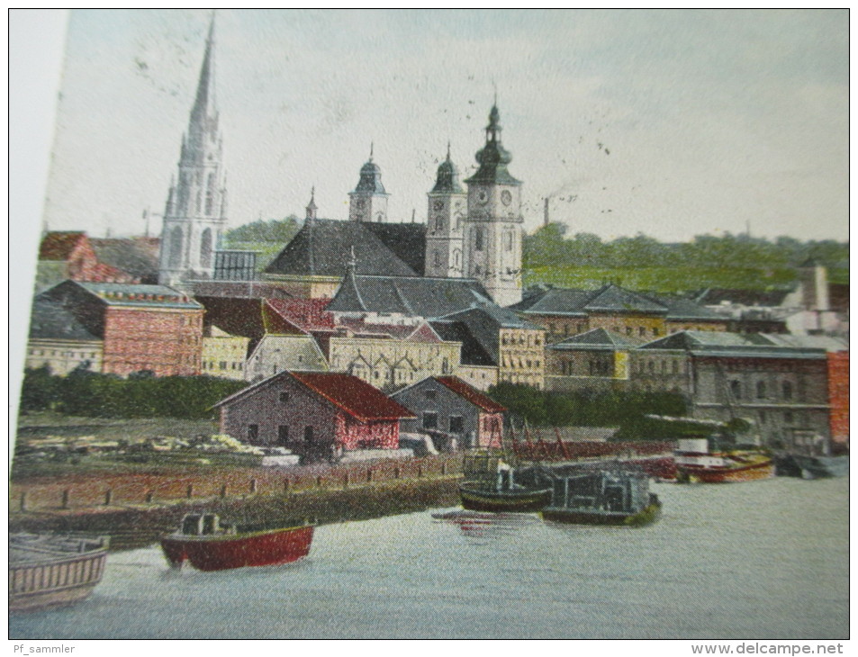 AK Linz A. D. Donau Hafen 1905 Echt Gelaufen! Verlag Hermann Seibt, Meissen 6754. Misnia Guter Zustand! - Linz