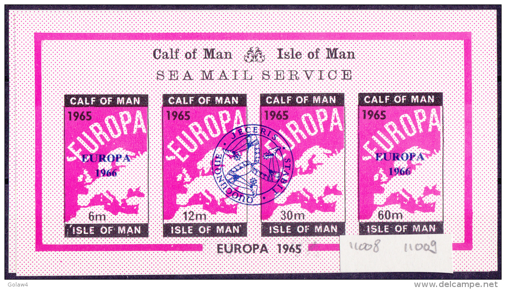 11008# CALF OF MAN ISLE OF MAN SEA MAIL SERVICE EUROPA 1966 CARTE DE L EUROPE MAP BLOC NEUF ** - Local Issues