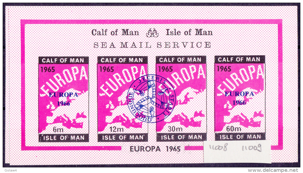 11009# CALF OF MAN ISLE OF MAN SEA MAIL SERVICE EUROPA 1966 CARTE DE L EUROPE MAP BLOC NEUF ** - Emissione Locali