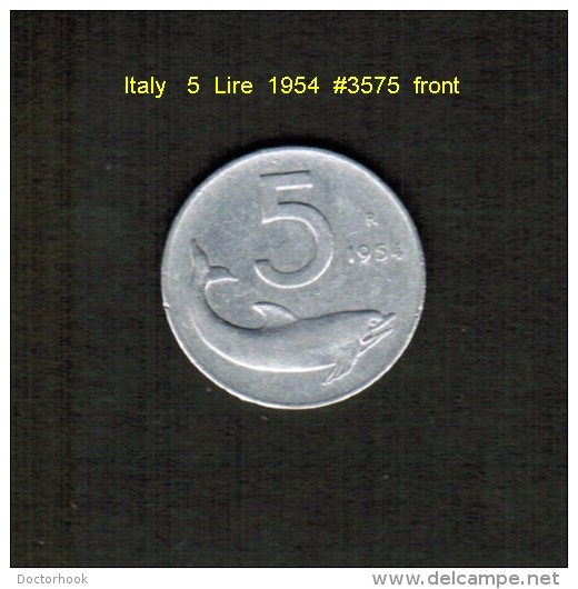 ITALY    5  LIRE  1954  (KM # 92) - 5 Lire