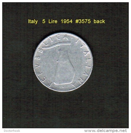 ITALY    5  LIRE  1954  (KM # 92) - 5 Liras